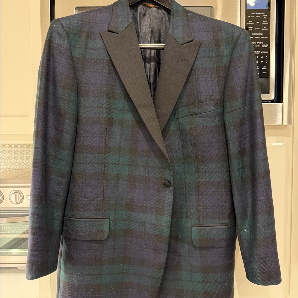 Robert Talbott Plaid Blazer - Blue and Green